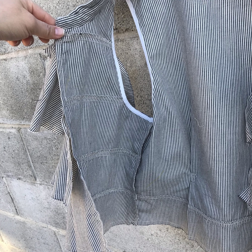Current/Elliott Striped Vest w/ Ruffles - Picture 3 of 8